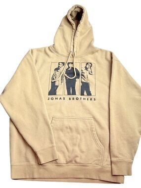 Jonas Brothers 2023 Tour Hoodie Adult 2XL Beige Concert Merch Pullover